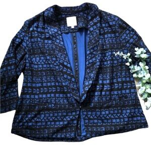 Sejour blue and black knit blazer size 3x